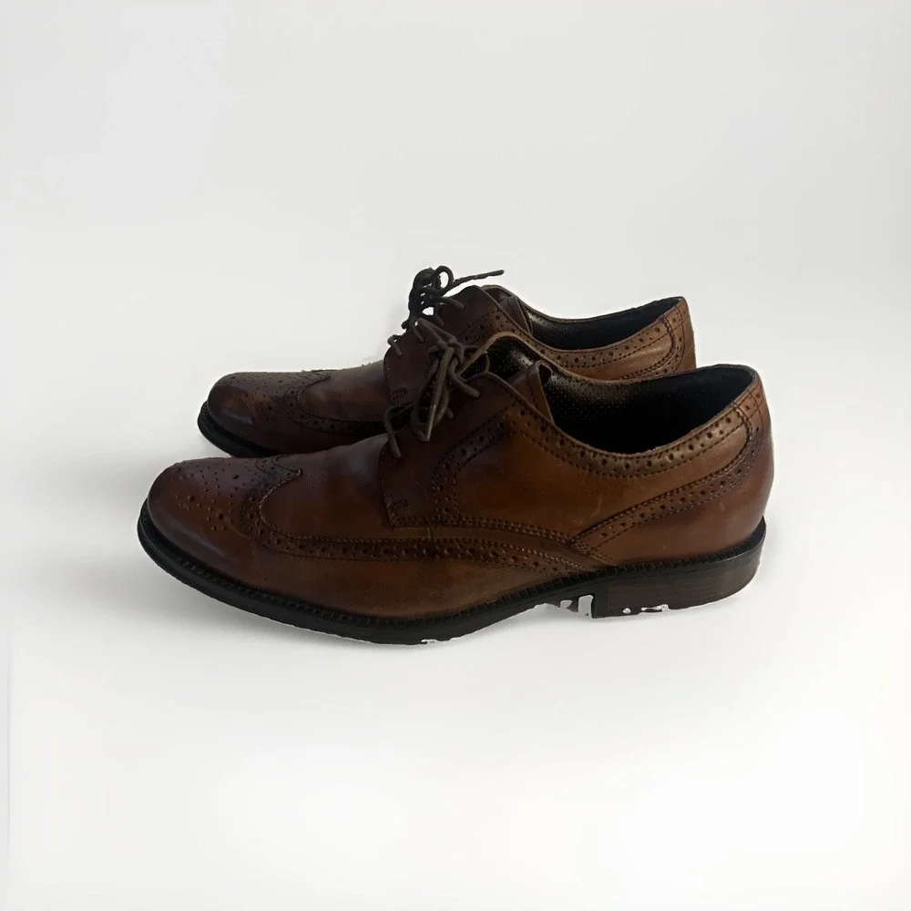 Chaps Men's Brown Leather Wingtips Oxford Size 12